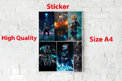 Picture of Manga  Sticker Paper (A4 SIZE 1 Pic )   Paperback   April 19, 2022 (Your favourite sticker inbox)