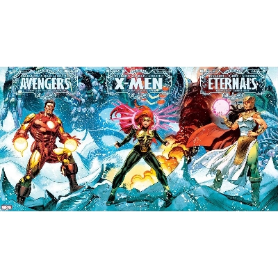 Picture of Avengers, X-Men and Eternals to Crossover in  A.X.E.: Judgment Day  premium quality colorfull  (3 books)