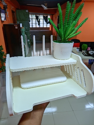 Picture of High Quality Wifi Router Stand Shelf Double Layer Wall Mounted Shelf Storage Rack Home Decorator - Router Stand