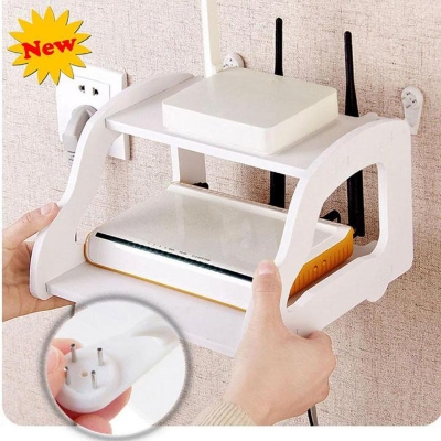 Picture of High Quality Wifi Router Stand Shelf Double Layer Wall Mounted Shelf Storage Rack Home Decorator - Router Stand