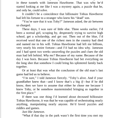 Picture of The Hawthorne Legacy ( The Inheritance Games #2 ) by Jennifer Lynn Barnes ( Premium Paper and Matte Cover ) Novel