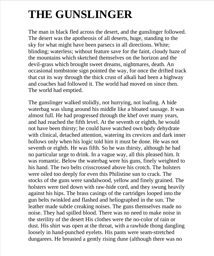 Picture of The Gunslinger ( The Dark Tower #1 ) ( Book by Stephen King ) ( Premium Paper and Matte Cover ) Novel