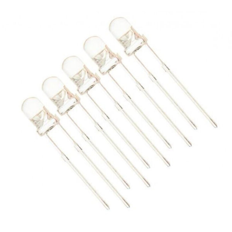 Picture of LED - 3MM, CRYSTAL CLEAR, VERY HIGH BRIGHTNESS, PACKAGE OF 5 Novel