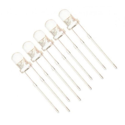 Picture of LED - 3MM, CRYSTAL CLEAR, VERY HIGH BRIGHTNESS, PACKAGE OF 5 Novel