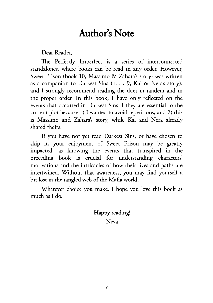 Picture of Sweet Prison (Perfectly Imperfect, #10) by Neva Altaj | Premium Paper | Matte Cover Novel