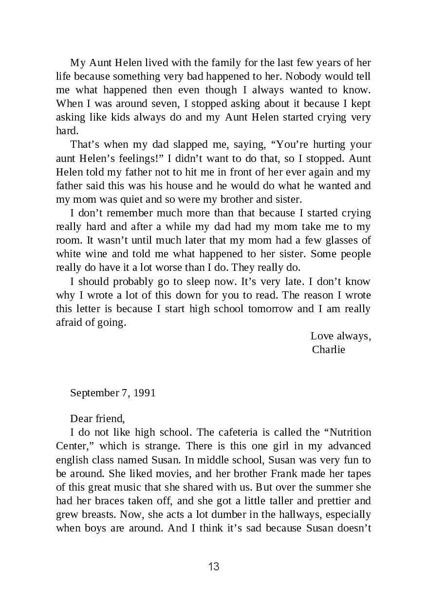 Picture of The Perks of Being a Wallflower by Stephen Chbosky ( Premium Paper and Matte Cover ) Novel