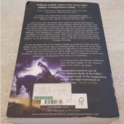 Picture of Dust of Dreams ( Malazan Book of the Fallen #9 ) ( Book by Steven Erikson ) ( Premium Paper and Matte Cover ) Novel