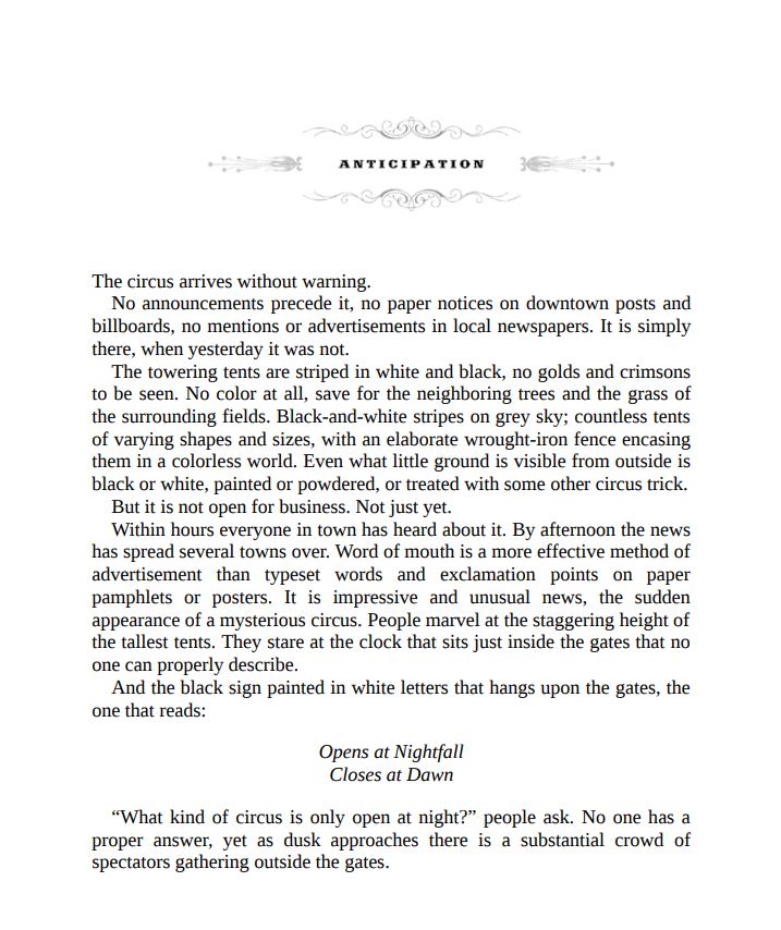 Picture of The Night Circus Book by Erin Morgenstern ( Premium Paper and Matte Cover ) Novel