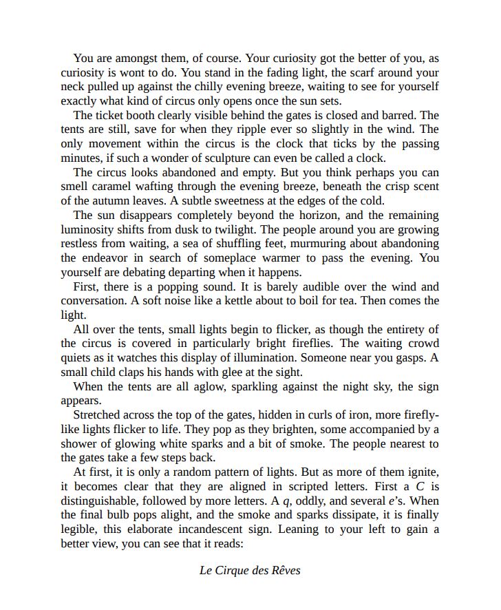 Picture of The Night Circus Book by Erin Morgenstern ( Premium Paper and Matte Cover ) Novel