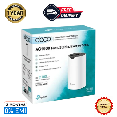 Picture of TP-Link Deco S7 AC1900 1 Pack Whole Home Mesh Wi-Fi System Smart Router 100 Device Capacity 1900 Mbps Dual-Band with Gigabit Ports
