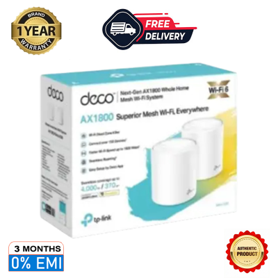 Picture of TP-Link Deco X50 2 Pack AX3000 Whole Home Mesh WiFi 6 System Covers up to 4,500 Sq.Ft Supports up to 150 devices with Gigabit ports