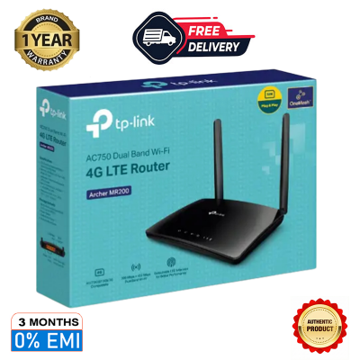 Picture of tp-link archer mr200 ac750 wireless dual band 4g lte router - black