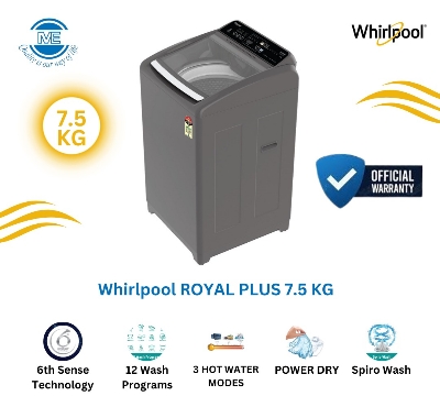 Picture of WHIRLPOOL 7.5 KG Top Loading Washing Machine With Built-in Heater | WM ROYAL PLUS 7.5 (H) GREY 5YMW