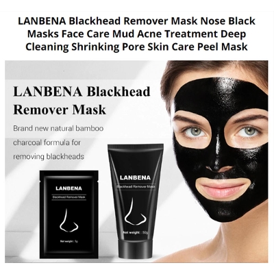 Picture of LANBENA Blackhead Remover Nose Black Mask Face Care Mud Acne Treatment Peel Off Mask Pore Strip Skin Care Peel Mask Oil Control