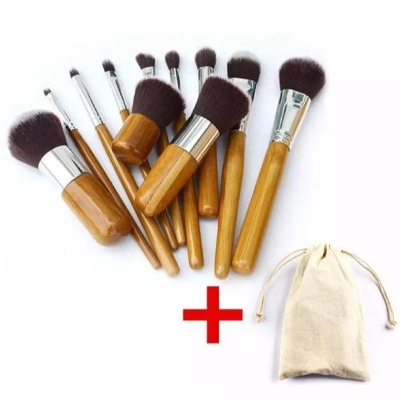 Picture of Bamboo Makeup Brush Set - 11 Pcs - Makeup Combo Set