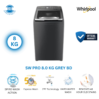 Picture of WHIRLPOOL 8.0 KG Top Loading Washing Machine | Stain Wash PRO 8.0 KG GREY BD