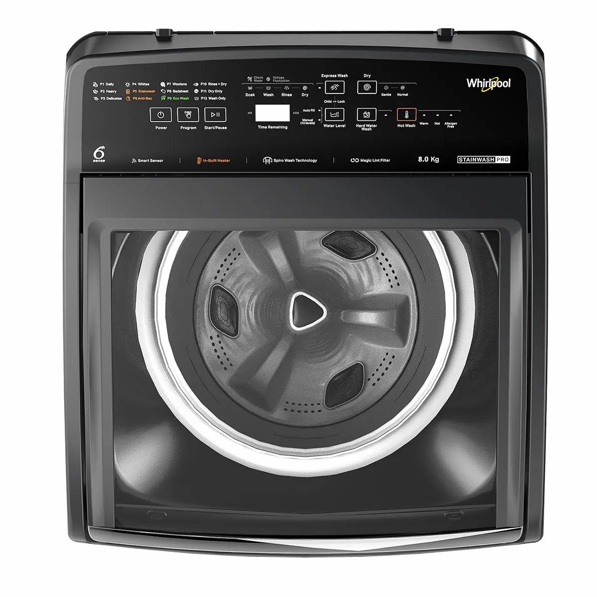 Picture of WHIRLPOOL 8.0 KG Top Loading Washing Machine | Stain Wash PRO 8.0 KG GREY BD