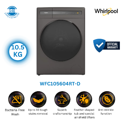 Picture of WHIRLPOOL 10.5 KG Front Loading Washing Machine With Sanitize Wash | SANICARE WFC105604RT-D