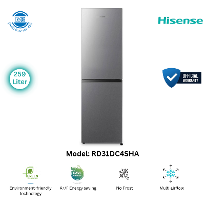 Picture of HISENSE 259 Liter Bottom Mount Frost Refrigerator Silver | RD31DC4SHA