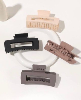 Picture of 4 pcs Korean Claw Clip Shaggy Hair Clips Hairpin Female Hair Accessories Women's Hair Clips Hair Clips Ponytail Hairpin