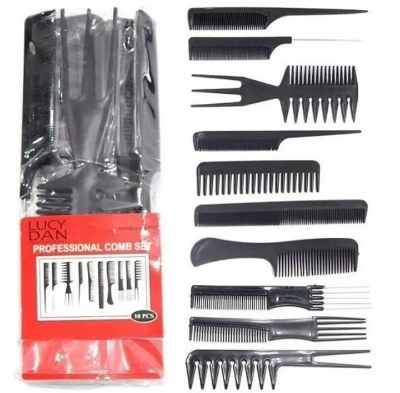 Picture of Professional 10 Pcs/Set Hair Styling Comb Set Black Hairdressing Brush Specially Design For Hair Barbers Hair Salon - Hair Brush