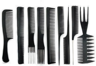 Picture of Professional 10 Pcs/Set Hair Styling Comb Set Black Hairdressing Brush Specially Design For Hair Barbers Hair Salon - Hair Brush