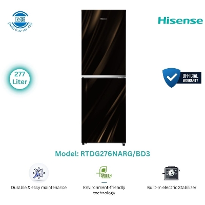 Picture of Hisense 277 Liter Top Mount Glass Door Refrigerator Rose Gold | RTDG276NARG/BD3