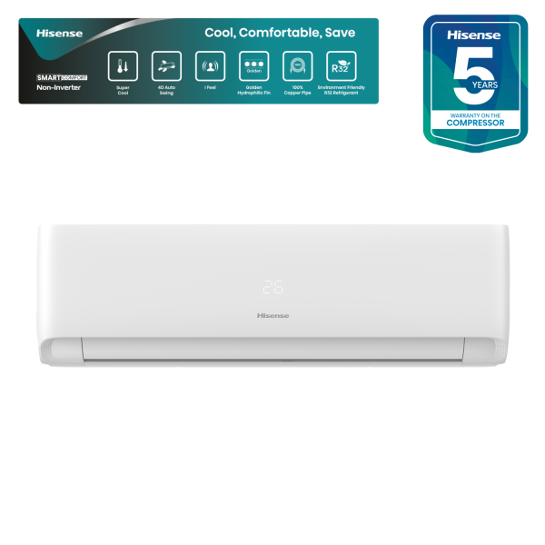 Picture of HISENSE 1.5 Ton Smart Comfort Non-Inverter AC | AS-18CW4RXSKF00AU