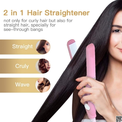 Picture of Mini Hair Straightener, Travel Mini Hair Flat Iron, Ceramic Plate Hair Straightener