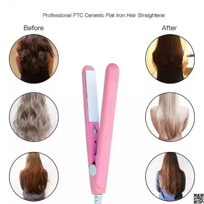 Picture of Mini Hair Straightener, Travel Mini Hair Flat Iron, Ceramic Plate Hair Straightener