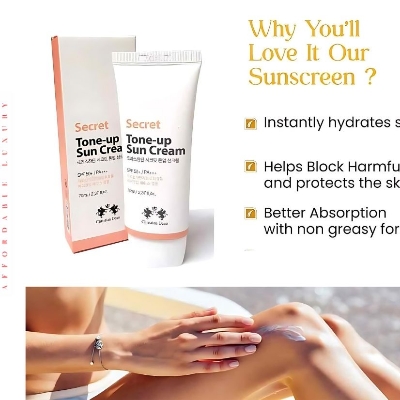 Picture of 2 PCS  Christian Dean Secret Tone-Up Sun Cream with SPF50+ - 70ml