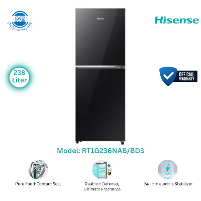 Picture of HISENSE 238 Liter Top Mount Premium Black Refrigerator | RT1G236NAB/BD3