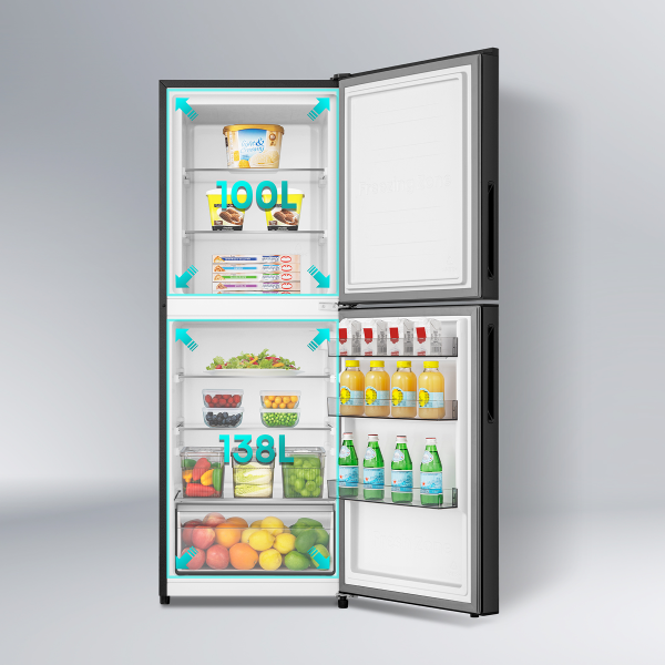 Picture of HISENSE 238 Liter Top Mount Premium Black Refrigerator | RT1G236NAB/BD3