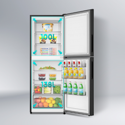 Picture of HISENSE 238 Liter Top Mount Premium Black Refrigerator | RT1G236NAB/BD3