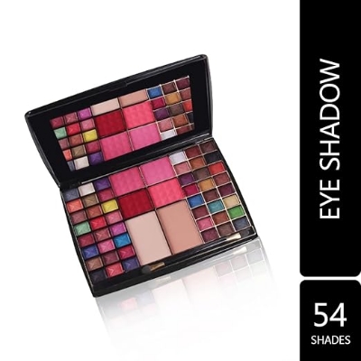 Picture of 54 Color 3 in 1 Makeup kit, Roseleaf Supper 48 Color Eyeshadow & 4 Color Blusher, 2 Compact Pressed Powder
