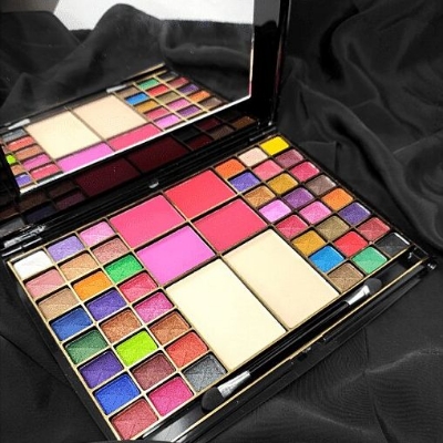 Picture of 54 Color 3 in 1 Makeup kit, Roseleaf Supper 48 Color Eyeshadow & 4 Color Blusher, 2 Compact Pressed Powder