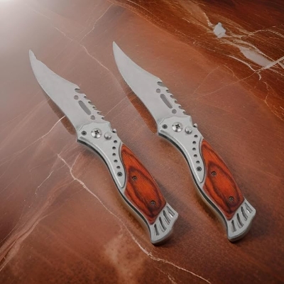 Picture of 7 inch Stylish Sinbad kitchen knife, Stainless Steel Wooden Handle Kitchen Knife