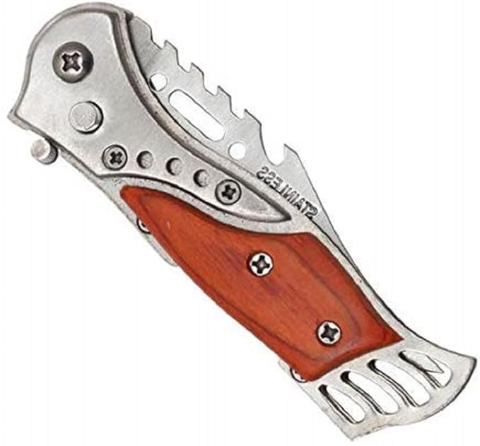 Picture of 7 inch Stylish Sinbad kitchen knife, Stainless Steel Wooden Handle Kitchen Knife