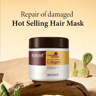 Picture of Karseell Collagen Hair Treatment Deep Repair Conditioning Argan Oil Collagen Hair Mask Essence for Dry Damaged Hair All Hair Types  500ml