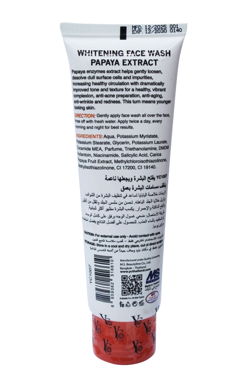 Picture of YC PAPAYA EXTRACT WHITENING FACE WASH 85GM