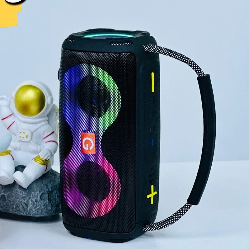Picture of ET-312 Wireless Portable Deep Bass Speaker with FM Radio LED Colorful Light DJ Party Bluetooth Loud Speakers Hand-held Subwoofer_D Shop