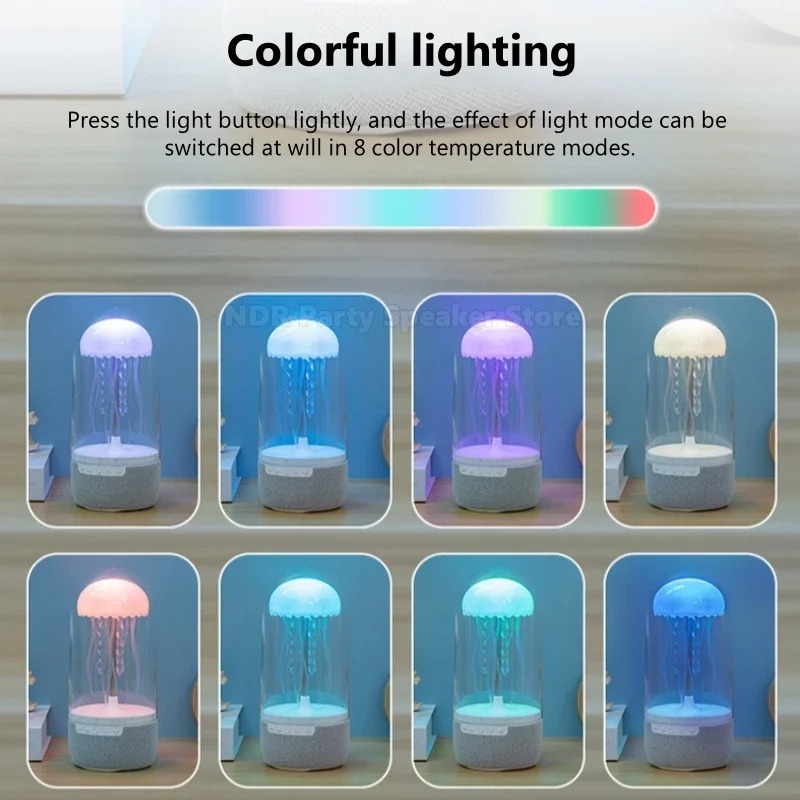 Picture of New RGB Color Dynamics Bluetooth Speakers Jellyfish Lava Lamp Portable Stereo Sound Box With Night Light Desktop Audio Player_ D Shop