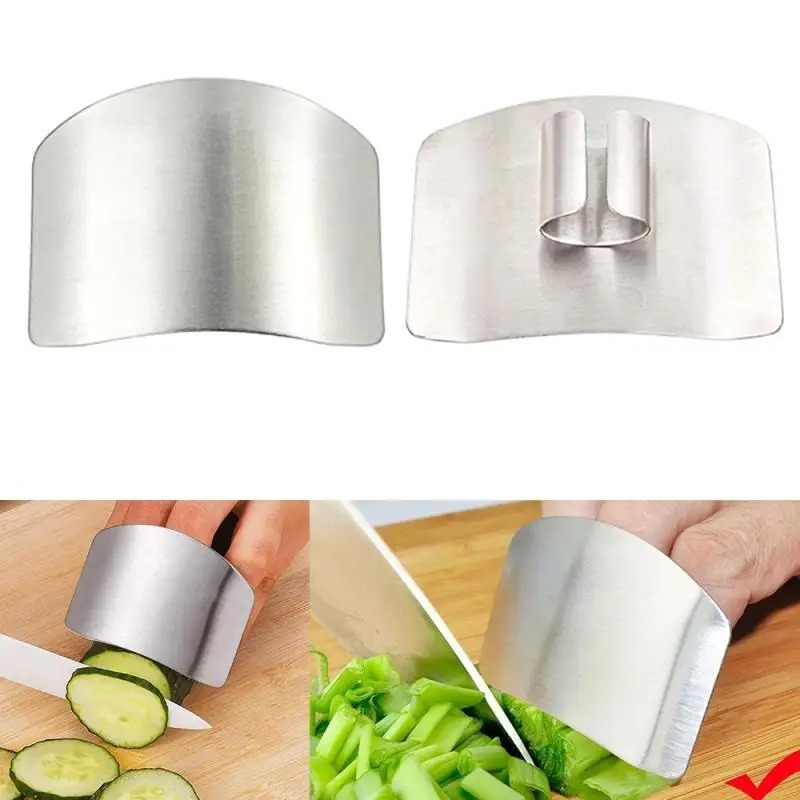 Picture of Stainless Steel Finger Guard Finger Hand Cut Hand Protector Knife Cut Finger Protection Tool Kitchen Cooking Knives Accessories