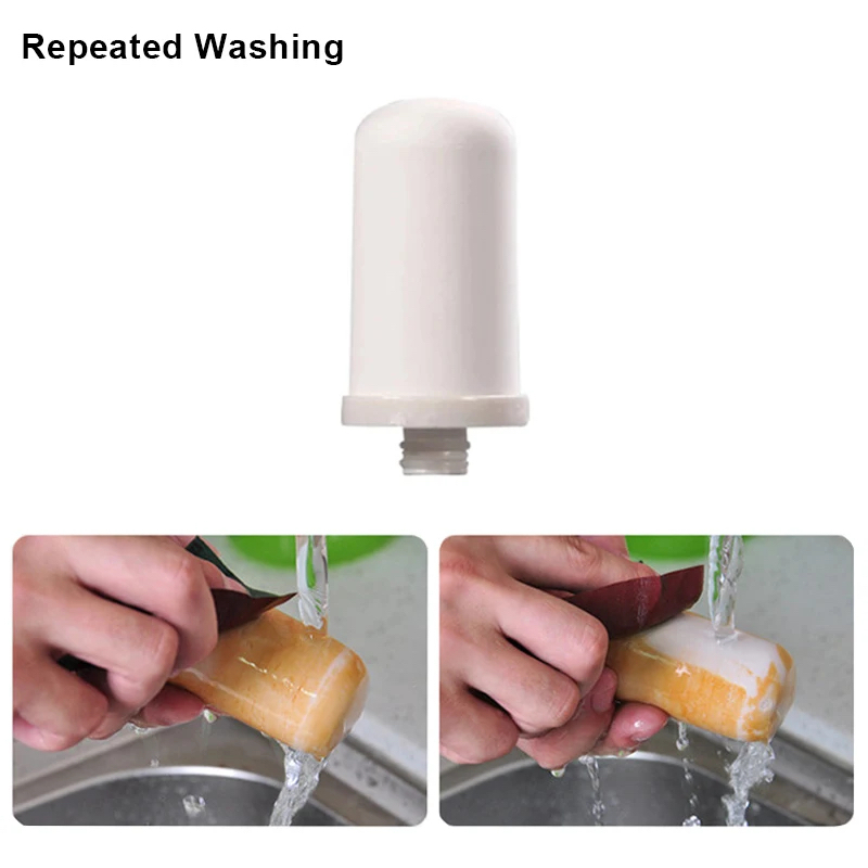 Picture of Faucet Water Filter with Washable Ceramic Filter Cartridge Tap Water Purifier For Household Kitchen Faucet Percolator_ D Shop