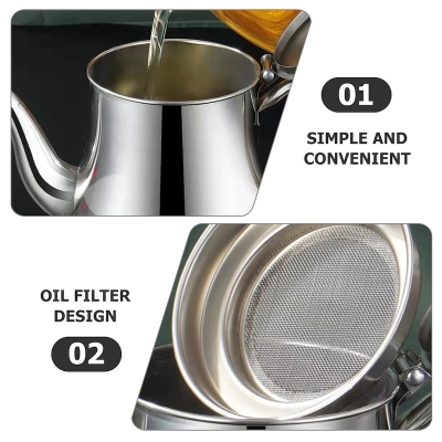 Picture of Big and small Oil Storage Tank Cooking Dispenser Bottle for Kitchen Strainer Container Pot Grease Containers Used Canister with_D Shop