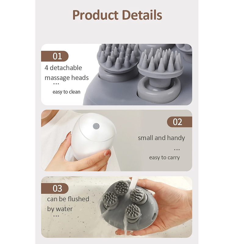 Picture of Electric Massager for Humanas IPX6 Waterproof Level Colorful Human-Pet Dual Use Massager Head and Back Scratcher_D Shop