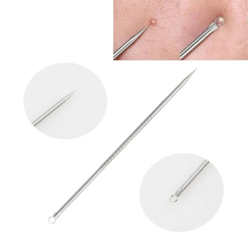 Picture of 3pcs Silver Blackhead Comedone Acne Blemish Extractor Remover Cosmetic Tool Stainless Needles Remove Tool