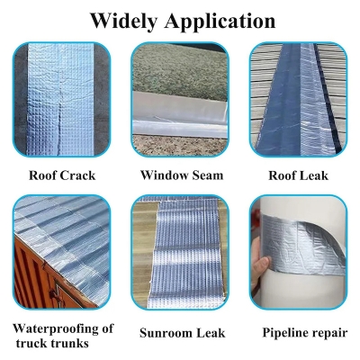 Picture of Waterproof Tape High Temperature Resistance Aluminum Foil Thicken Butyl Tape Wall Pool Roof Crack Duct Repair Sealed Self Tape