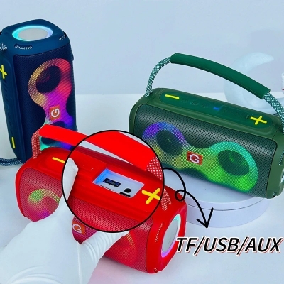 Picture of ET-312 Wireless Portable Deep Bass Speaker with FM Radio LED Colorful Light DJ Party Bluetooth Loud Speakers Hand-held Subwoofer_D Shop