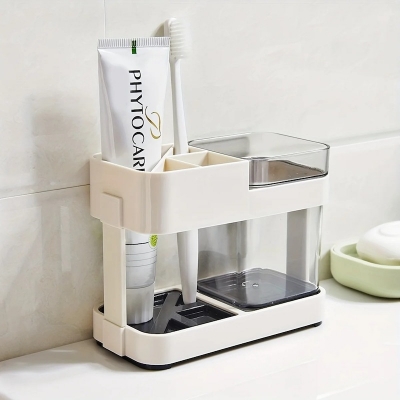 Picture of Creative toothpaste toothbrush holder set razor organizer with wash cup for bathroom_ D Shop